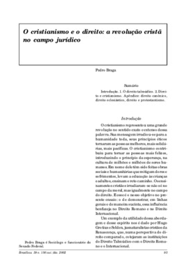 <BR>Data: 10/2002<BR>Fonte: Revista de informação legislativa, v. 39, n. 156, p. 93-108, out./dez. 2002<BR>Parte de: ->Revista de informação legislativa : v. 39, n. 156 (out./dez. 2002)<BR>Responsabilidade: Pedro Braga<BR>Endereço para citar este document