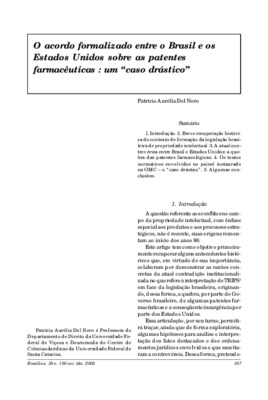 <BR>Data: 10/2002<BR>Fonte: Revista de informação legislativa, v. 39, n. 156, p. 197-208, out./dez. 2002<BR>Parte de: ->Revista de informação legislativa : v. 39, n. 156 (out./dez. 2002)<BR>Responsabilidade: Patrícia Aurélia Del Nero<BR>Endereço para cita