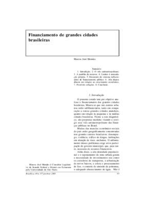 <BR>Data: 01/2003<BR>Fonte: Revista de informação legislativa, v. 40, n. 157, p. 95-102, jan./mar. 2003<BR>Parte de: ->Revista de informação legislativa : v. 40, n. 157 (jan./mar. 2003)<BR>Responsabilidade: Marcos José Mendes<BR>Endereço para citar este d