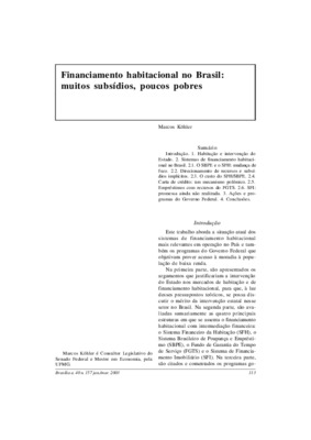 <BR>Data: 01/2003<BR>Fonte: Revista de informação legislativa, v. 40, n. 157, p. 113-129, jan./mar. 2003<BR>Parte de: ->Revista de informação legislativa : v. 40, n. 157 (jan./mar. 2003)<BR>Responsabilidade: Marcos Köhler<BR>Endereço para citar este docum