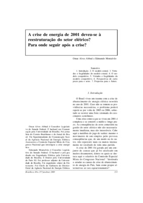 <BR>Data: 01/2003<BR>Fonte: Revista de informação legislativa, v. 40, n. 157, p. 131-151, jan./mar. 2003<BR>Parte de: ->Revista de informação legislativa : v. 40, n. 157 (jan./mar. 2003)<BR>Responsabilidade: Omar Alves Abbud e Edmundo Montalvão<BR>Endereç