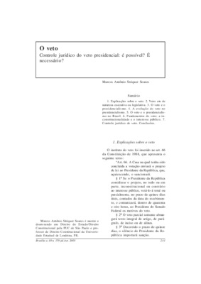 <BR>Data: 07/2003<BR>Fonte: Revista de informação legislativa, v. 40, n. 159, p. 241-251, jul./set. 2003<BR>Parte de: -www2.senado.leg.br/bdsf/item/id/496891->Revista de informação legislativa : v. 40, n. 159 (jul./set. 2003)<BR>Responsabilidad