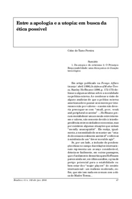 <BR>Data: 04/2004<BR>Fonte: Revista de informação legislativa, v. 41, n. 162, p. 47-52, abr./jun. 2004<BR>Parte de: ->Revista de informação legislativa : v. 41, n. 162 (abr./jun. 2004)<BR>Responsabilidade: Celso de Tarso Pereira<BR>Endereço para citar est