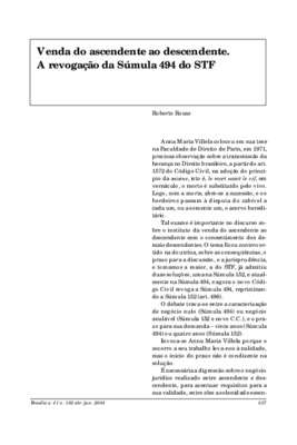 <BR>Data: 04/2004<BR>Fonte: Revista de informação legislativa, v. 41, n. 162, p. 337-340, abr./jun. 2004<BR>Parte de: ->Revista de informação legislativa : v. 41, n. 162 (abr./jun. 2004)<BR>Responsabilidade: Roberto Rosas<BR>Endereço para citar este docum