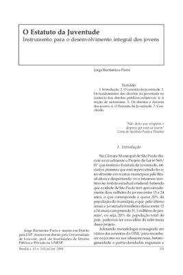 <BR>Data: 07/2004<BR>Fonte: Revista de informação legislativa, v. 41, n. 163, p. 131-151, jul./set. 2004<BR>Parte de: ->Revista de informação legislativa : v. 41, n. 163 (jul./set. 2004)<BR>Responsabilidade: Jorge David Barrientos-Parra<BR>Endereço para c