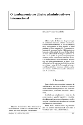 <BR>Data: 07/2004<BR>Fonte: Revista de informação legislativa, v. 41, n. 163, p. 231-247, jul./set. 2004<BR>Parte de: ->Revista de informação legislativa : v. 41, n. 163 (jul./set. 2004)<BR>Responsabilidade: Eduardo Tomasevicius Filho<BR>Endereço para cit