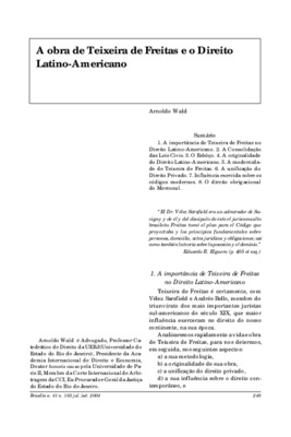 <BR>Data: 07/2004<BR>Fonte: Revista de informação legislativa, v. 41, n. 163, p. 249-260, jul./set. 2004<BR>Parte de: ->Revista de informação legislativa : v. 41, n. 163 (jul./set. 2004)<BR>Responsabilidade: Arnoldo Wald<BR>Endereço para citar este docume