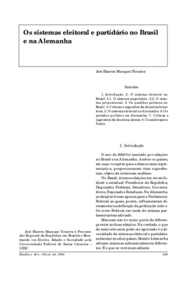 <BR>Data: 07/2004<BR>Fonte: Revista de informação legislativa, v. 41, n. 163, p. 309-316, jul./set. 2004<BR>Parte de: ->Revista de informação legislativa : v. 41, n. 163 (jul./set. 2004)<BR>Responsabilidade: José Elaeres Marques Teixeira<BR>Endereço para 