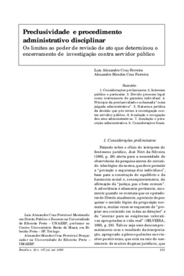 <BR>Data: 07/2005<BR>Fonte: Revista de informação legislativa, v. 42, n. 167, p. 281-292, jul./set. 2005<BR>Parte de: ->Revista de informação legislativa : v. 42, n. 167 (jul./set. 2005)<BR>Responsabilidade: Luiz Alexandre Cruz Ferreira, Alexandre Mendes 