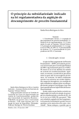 <BR>Data: 01/2007<BR>Fonte: Revista de informação legislativa, v. 44, n. 173, p. 57-71, jan./mar. 2007<BR>Parte de: ->Revista de informação legislativa : v. 44, n. 173 (jan./mar. 2007)<BR>Responsabilidade: Emília Maria Rodrigues da Silva<BR>Endereço para 