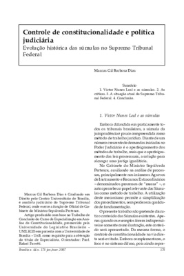 <BR>Data: 01/2007<BR>Fonte: Revista de informação legislativa, v. 44, n. 173, p. 175-191, jan./mar. 2007<BR>Parte de: ->Revista de informação legislativa : v. 44, n. 173 (jan./mar. 2007)<BR>Responsabilidade: Marcus Gil Barbosa Dias<BR>Endereço para citar 