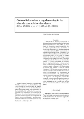 <BR>Data: 04/2007<BR>Fonte: Revista de informação legislativa, v. 44, n. 174, p. 49-72, abr./jun. 2007<BR>Parte de: -www2.senado.leg.br/bdsf/item/id/496906->Revista de informação legislativa : v. 44, n. 174 (abr./jun. 2007)<BR>Responsabilidade: