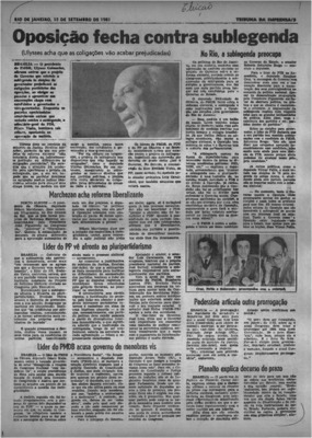 <BR>Data: 18/09/1981<BR>Fonte: Tribuna da Imprensa, 18 set. 1981, p.3<BR>Endereço para citar este documento: ->www2.senado.leg.br/bdsf/item/id/496696