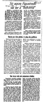 <BR>Data: 15/09/1981<BR>Fonte: Tribuna da Imprensa, 15 set. 1981<BR>Endereço para citar este documento: ->www2.senado.leg.br/bdsf/item/id/496698