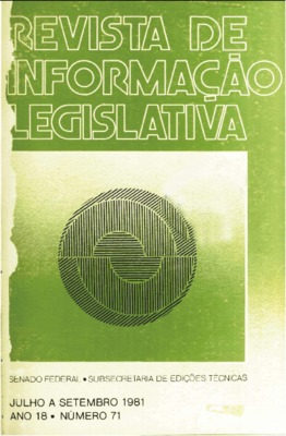 <BR>Data: 07/1981<BR>Endereço para citar este documento: -www2.senado.leg.br/bdsf/item/id/496803->www2.senado.leg.br/bdsf/item/id/496803