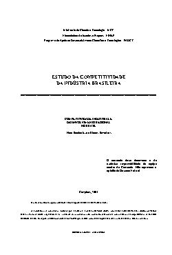 Estudo da competitividade da indústria b