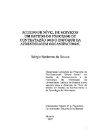 terceirização, acordo de nível de serviço, aprendizagem de ciclo simples, aprendizagem de ciclo duplo