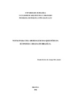 Economia urbana; urbanização; Brasília; superquadra; casas geminadas