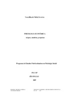 Comportamento econômico; decisoes economicas; emoção; história da psicologia economica; ilusão; piscanálise, teoria do pensar.