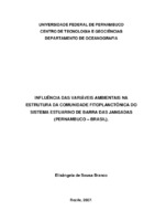 fitoplâncton; biomassa algal; parâmetros hidrológicos