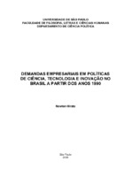 Sistemas Nacionais de Inovação, Políticas de Ciência e Tecnologia, Inovação Tecnológica, Associações Empresariais, Demandas Empresariais.