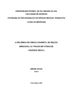 Relação pais-filhos, vínculo parental, trauma, estupro, violência sexual, Estresse Pós-Traumático, TEPT, Transtorno de Estresse Agudo