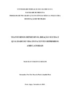 Transtornos depressivos; qualidade de vida, suicidalidade