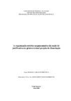 análise de gêneros; comunidade discursiva acadêmica; gêneros textuais; justificativa; seqüências textuais.