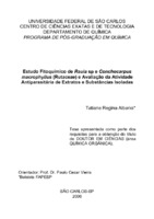 1. Química orgânica. 2. Rutacea. 3. Ensaios enzimáticos.