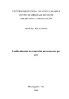 Escolha Alimentar. Comensal. Restaurante por peso. Produção de refeições.