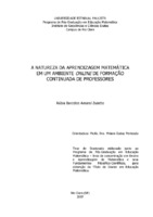 Educação a distância. Aprendizagem matemática online. Colaboração. Coletivo pensante. Argumentação matemática. Comunidade virtual de aprendizagem.