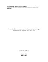 Governança/ Governabilidade/ Democracia/ Participação/ Descentralização