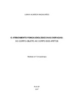 Fonoaudiologia, Gisfagia, relações no-psíquicas, terapêuticamfonoaudiológica, transtornos de deglutição.