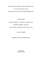 Sociologia da educação. 2. Sistemas de educação. 3. En-                 sino gratuito. 4. Política. 5. Sistema municipal de ensino. 6. Gestão pública.