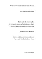 Direito do consumo; direito econômico e social; direito da comunicação; liberdade de informação; liberdade de imprensa; publicidade; marketing; “merchandising