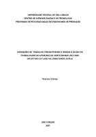 Condições de trabalho 2. Cortador de cana 3. Produtividade 4. Saúde do trabalhador