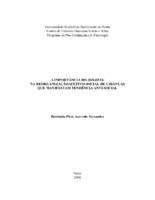 Tendência anti-social; holding; Winnicott, Donald Woods - 1896-1971; privação afetiva; cuidado; criança