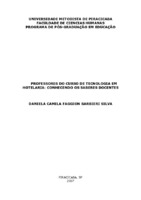 Formação de Professores; Hotelaria; Saberes Docentes.