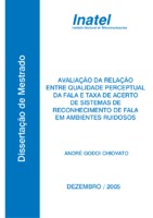 Reconhecimento de voz; avaliação perceptual da fala; algoritmo de realce da fala