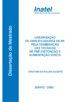 Pré-distorção; alimentação direta; intermodulação; amplificador de potência; rádio freqüência