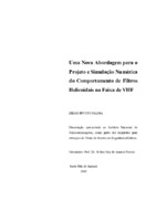 Filtro helicoidal; freqüência muito alta; filtro de cavidades; acoplamento; fator de qualidade