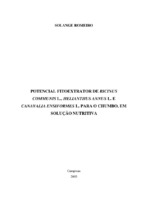 Fitoextração, metais pesados, chumbo, Ricinus Communis L. Helianthus Annus L. e Canavalia Ensiformes L.