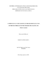 supervisão; psicoterapia psicanalítica; formação do psicoterapeuta