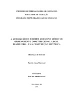 ensino médio; política educacional; direito à educação; legislação educacional; história da educação.